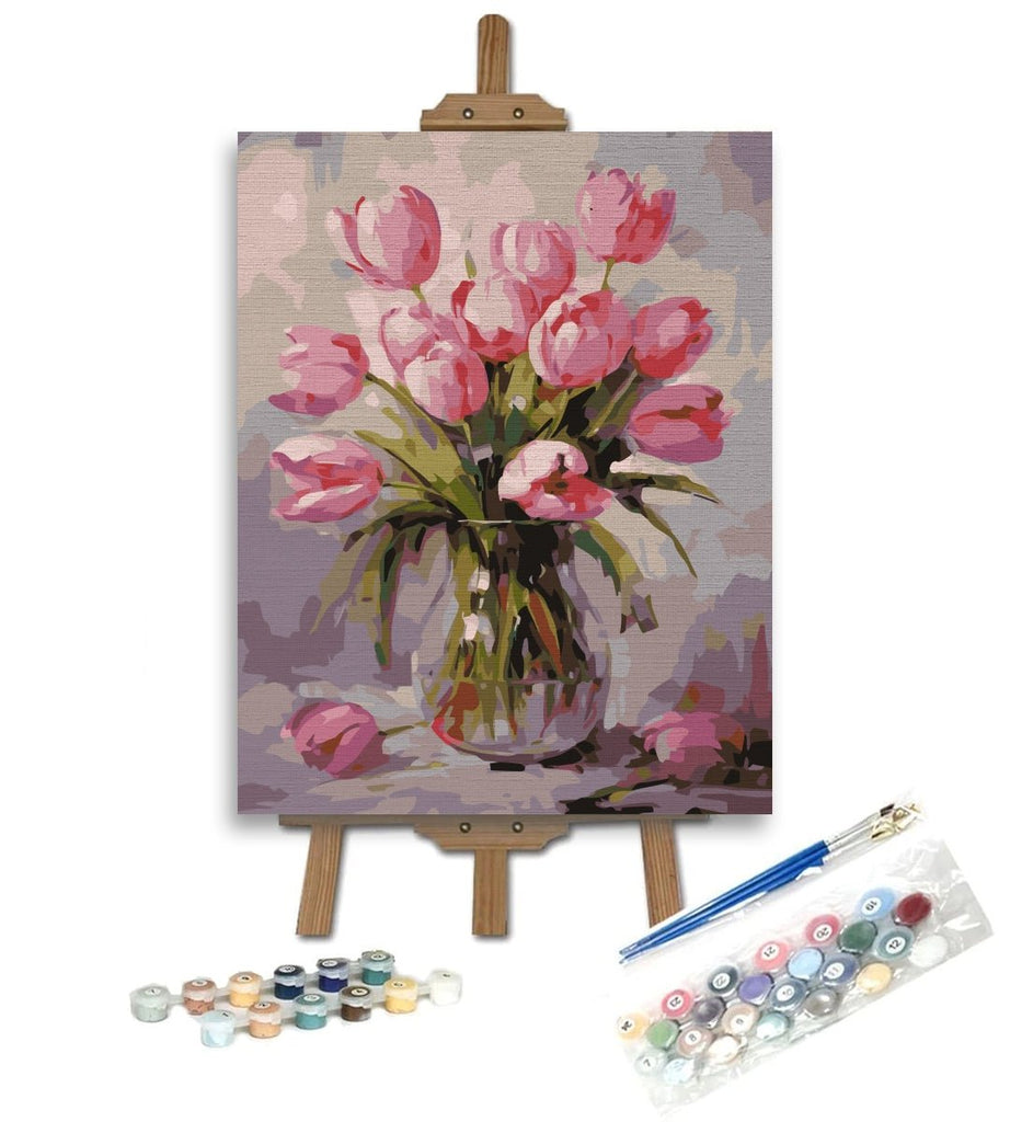 Lalele înflorite (Blooming tulips) - Pictură pe numere - Pictorul Fericit