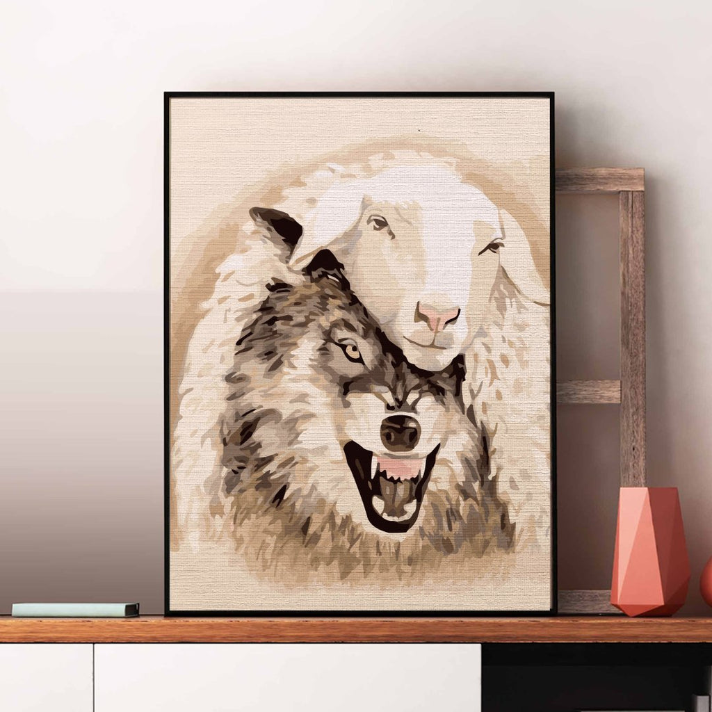 Lup moralist (Moralist wolf) - Pictură pe numere - Pictorul Fericit