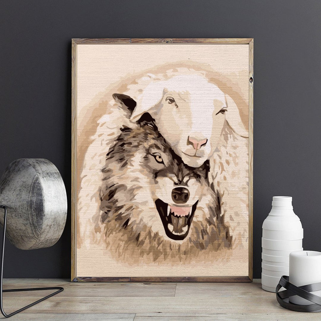 Lup moralist (Moralist wolf) - Pictură pe numere - Pictorul Fericit