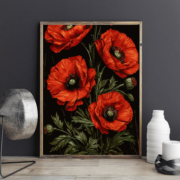 Maci sângerii - Pictură pe numere - Pictorul Fericit