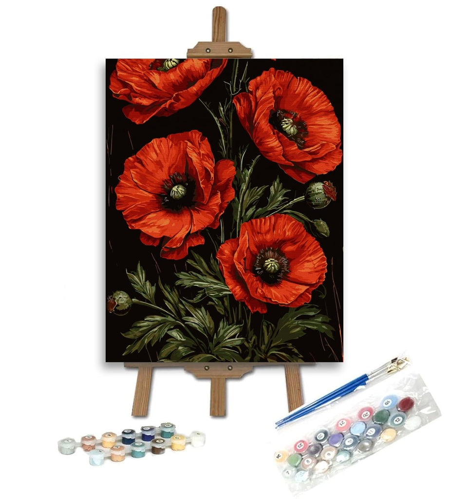 Maci sângerii - Pictură pe numere - Pictorul Fericit