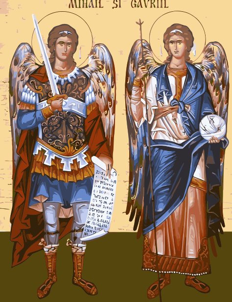 Mihail și Gavril - Pictură pe numere - Pictorul Fericit