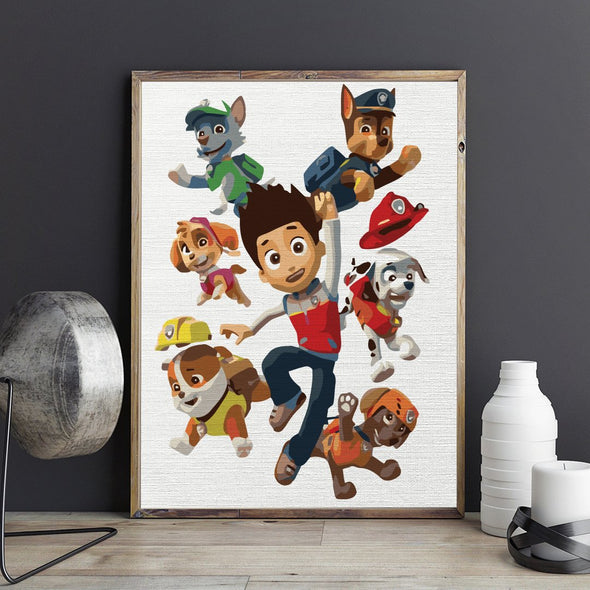 Paw Patrol (Paw Patrol team) - Pictură pe numere - Pictorul Fericit