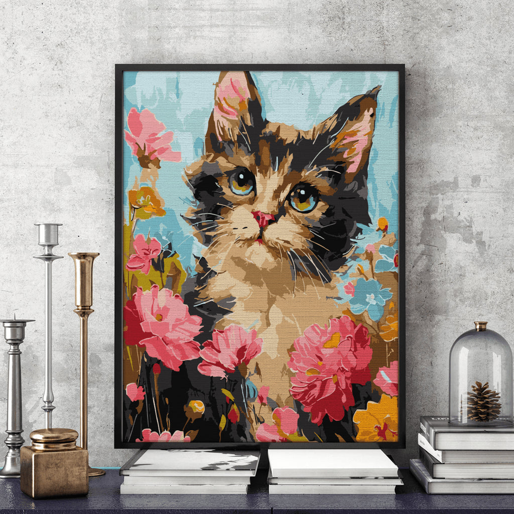 Printre flori - Pictură pe numere - Pictorul Fericit