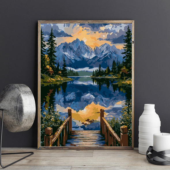 Refugiu în munți - Pictură pe numere - Pictorul Fericit