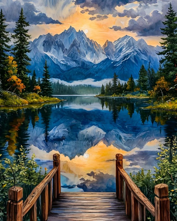 Refugiu în munți - Pictură pe numere - Pictorul Fericit