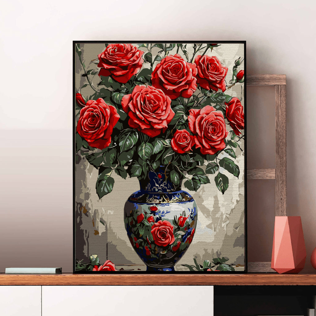 Roșu somptuos - Pictură pe numere - Pictorul Fericit