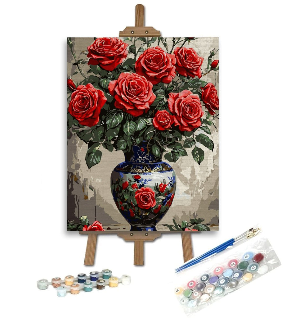 Roșu somptuos - Pictură pe numere - Pictorul Fericit