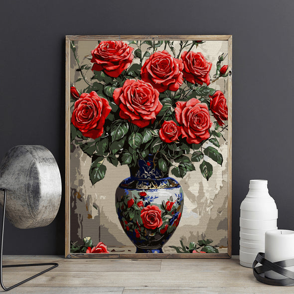 Roșu somptuos - Pictură pe numere - Pictorul Fericit