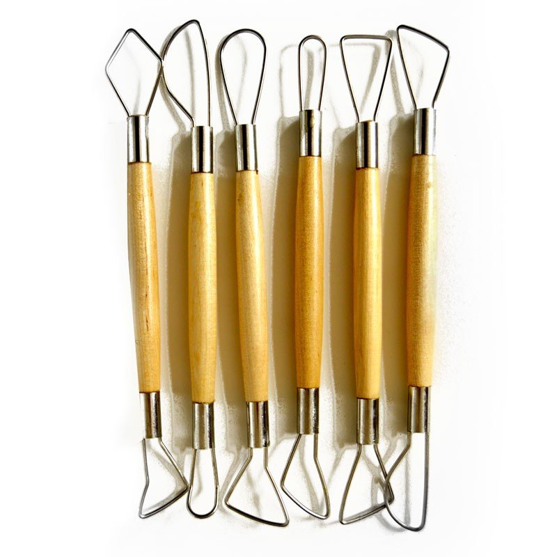 Set 6 degrosoare, Atelier, capăt dublu și mâner din lemn, ergonomice - Pictorul Fericit