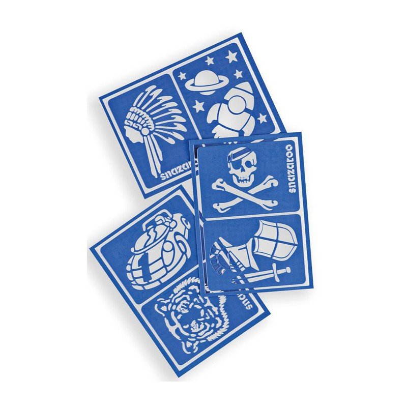 Set 6 șabloane Snazaroo pictură pe față/corp, pentru băieți, Adventure - Pictorul Fericit