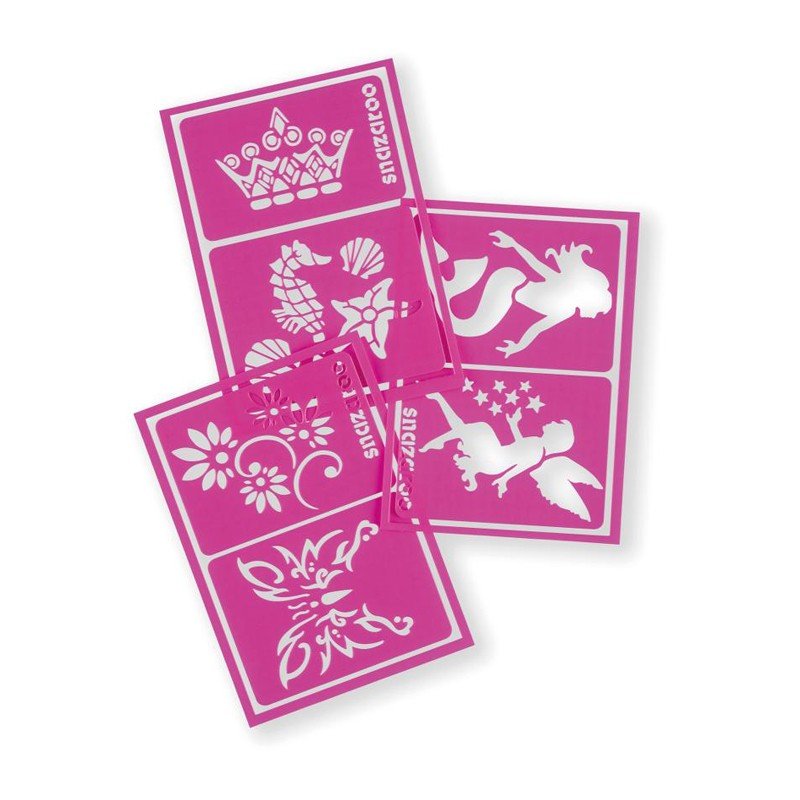 Set 6 șabloane Snazaroo pictură pe față/corp, pentru fete, Fantasy - Pictorul Fericit