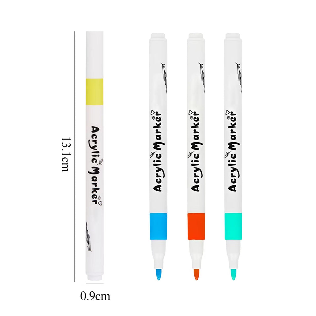 Set 60 de markere acrilice Bliibee, vârf rotund 1 mm, netoxice - Pictorul Fericit