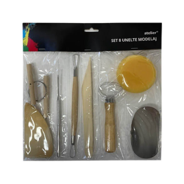 Set 8 accesorii pentru modelaj, Atelier - Pictorul Fericit