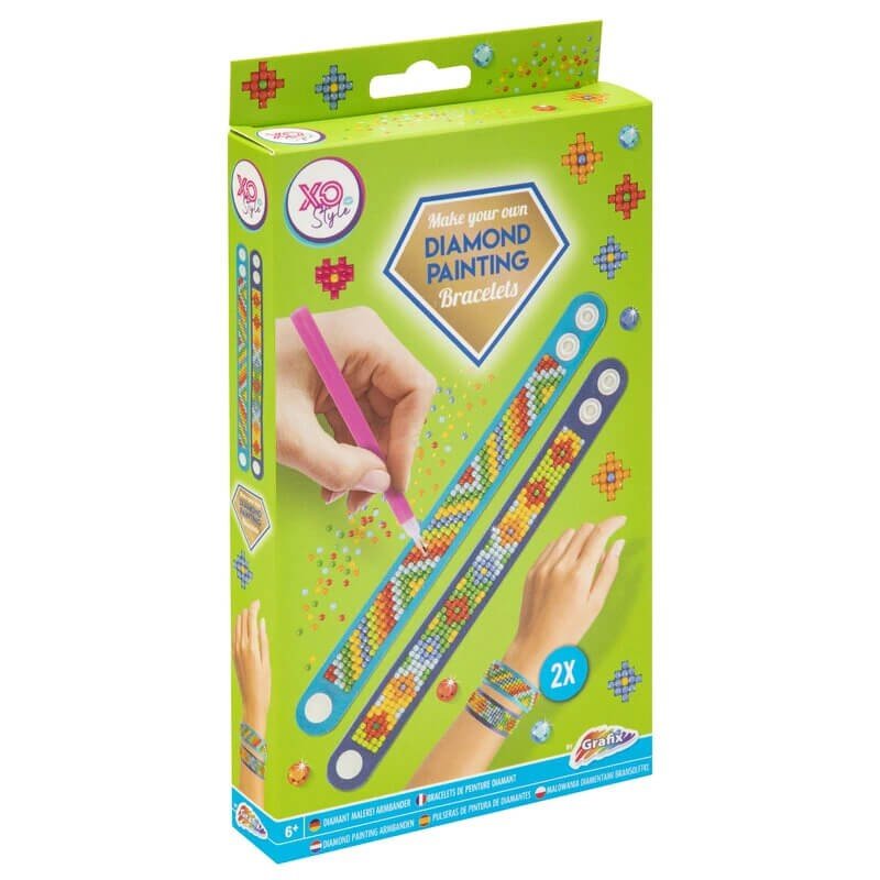 Set creativ brățări handmade cu diamante Green, Grafix, 6+ - Pictorul Fericit