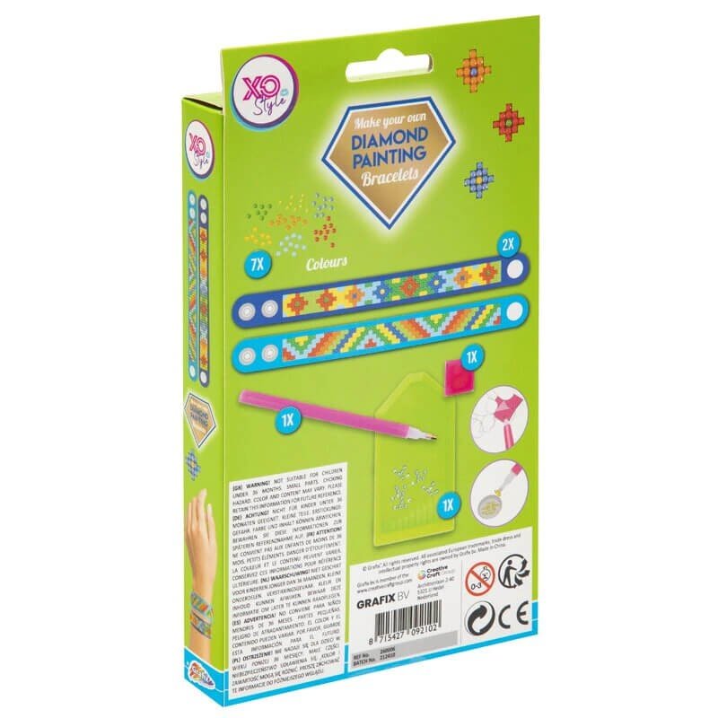 Set creativ brățări handmade cu diamante Green, Grafix, 6+ - Pictorul Fericit