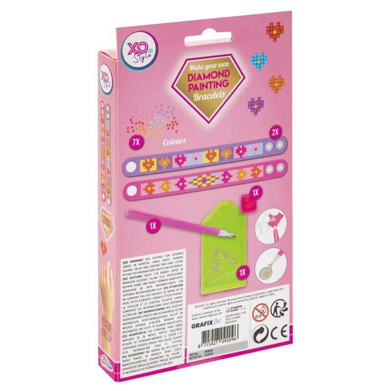 Set creativ brățări handmade cu diamante Pink, Grafix, 6+ - Pictorul Fericit
