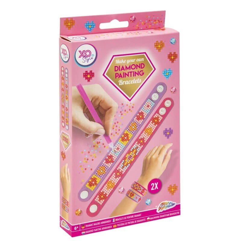 Set creativ brățări handmade cu diamante Pink, Grafix, 6+ - Pictorul Fericit