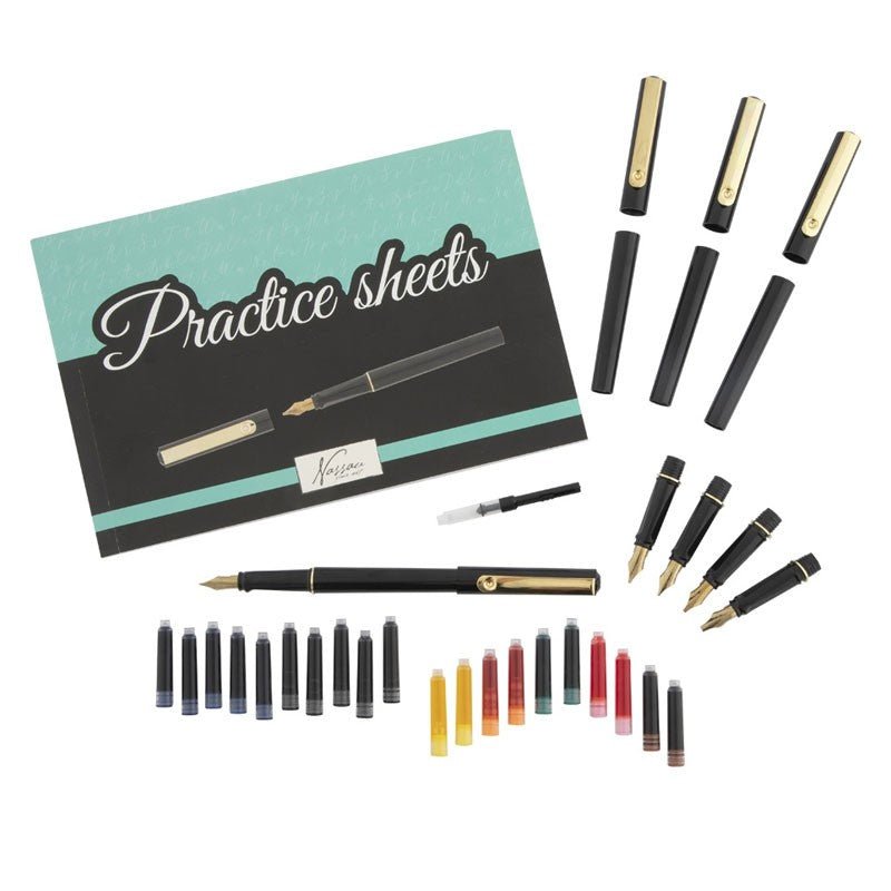 Set de caligrafie Nassau Fine Art, cu 35 accesorii - Pictorul Fericit