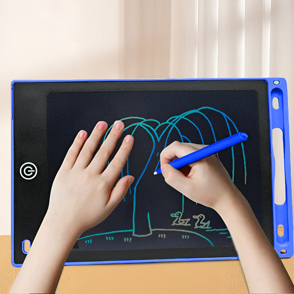 Tabletă LCD de desen pentru copii, ecran 10 inch, stilou inclus, rosu/albastru, 26 cm
