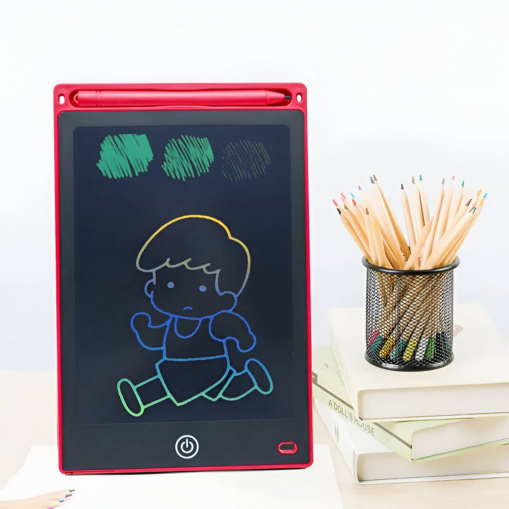 Tabletă LCD de desen pentru copii, ecran 10 inch, stilou inclus, roz/albastru, 26 cm - Pictorul Fericit