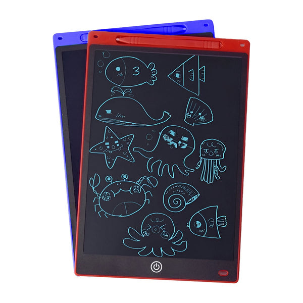 Tabletă LCD de desen pentru copii, ecran 10 inch, stilou inclus, roz/albastru, 26 cm - Pictorul Fericit