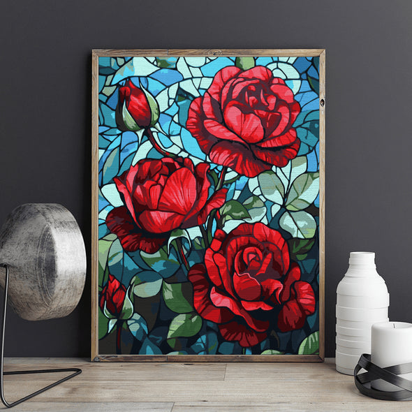 Trandafiri de foc - Pictură pe numere - Pictorul Fericit