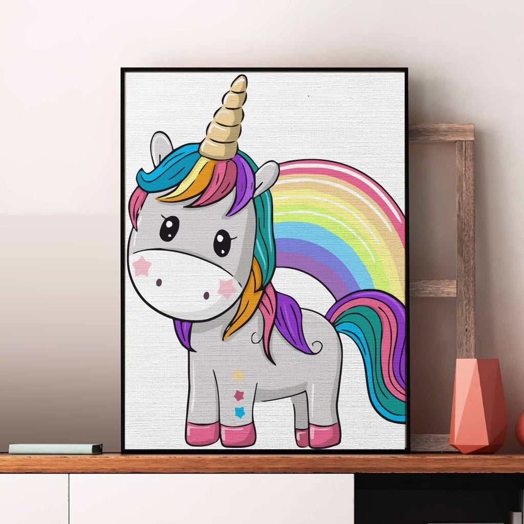 Unicornul Vesel (Happy unicorn) - Pictură pe numere - Pictorul Fericit