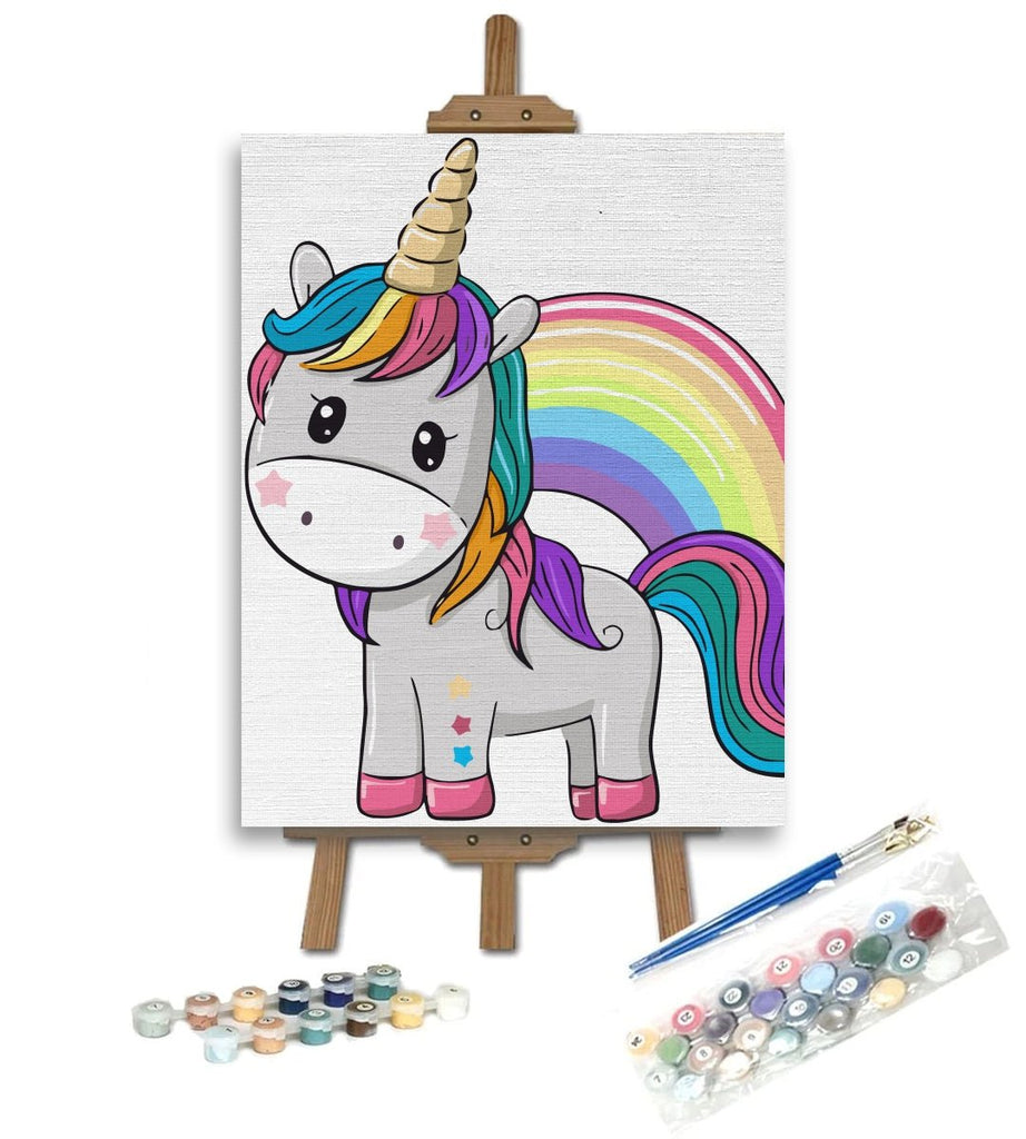 Unicornul Vesel (Happy unicorn) - Pictură pe numere - Pictorul Fericit