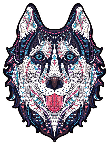 Pui de lup  - Puzzle din lemn