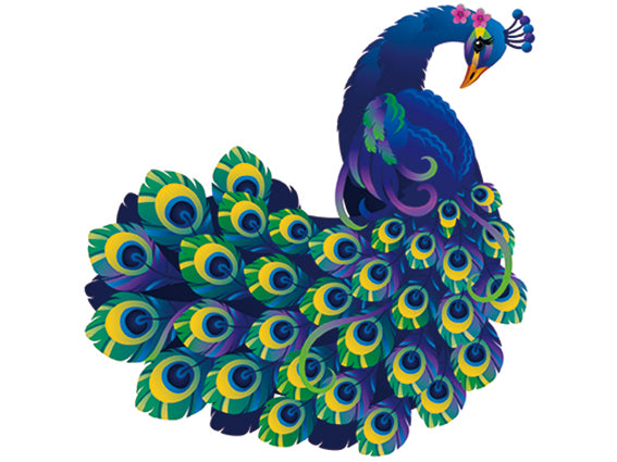 Păun măiestuos - Puzzle din lemn