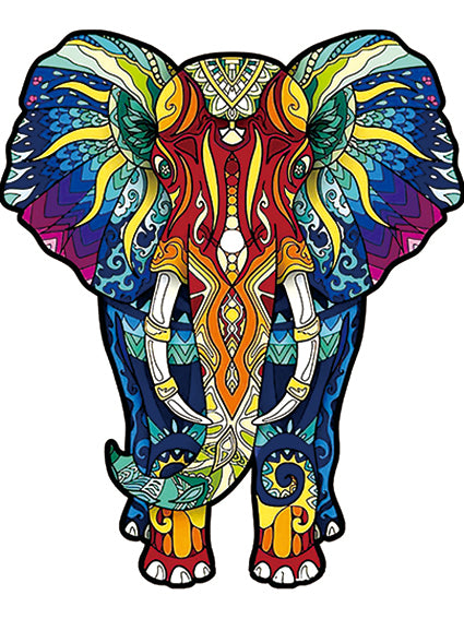 Elefantul talisman - Puzzle din lemn