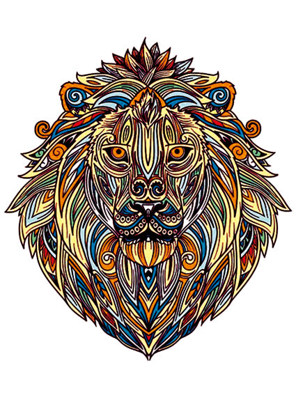 Leul impunător - Puzzle din lemn