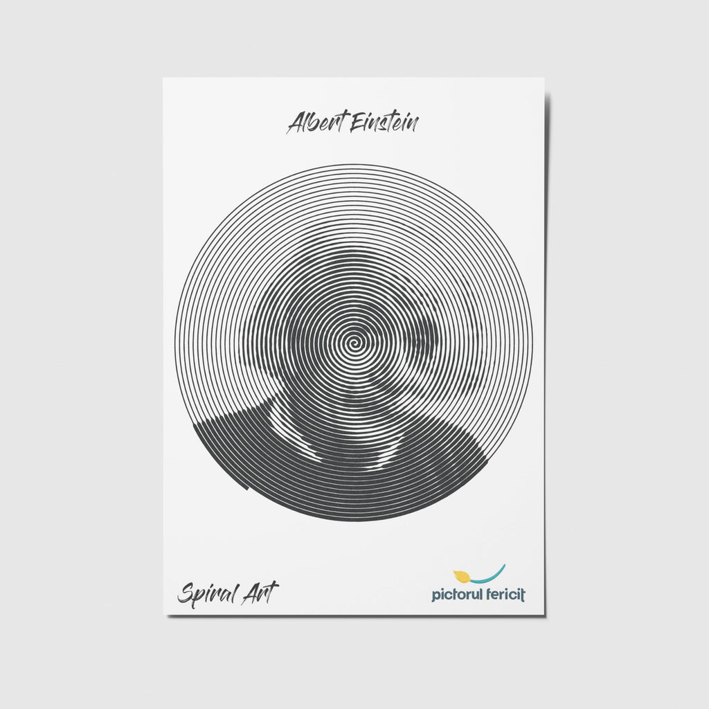 Albert Einstein - Spiral Art - Pictorul Fericit