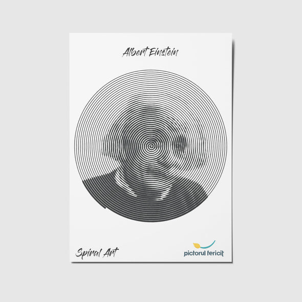 Albert Einstein - Spiral Art - Pictorul Fericit