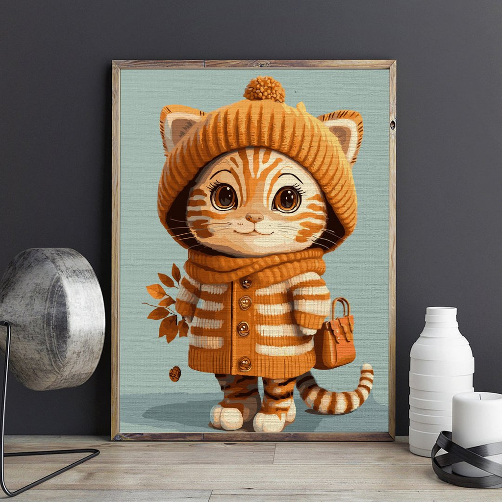 Autumn cat - Pictură pe numere - Pictorul Fericit