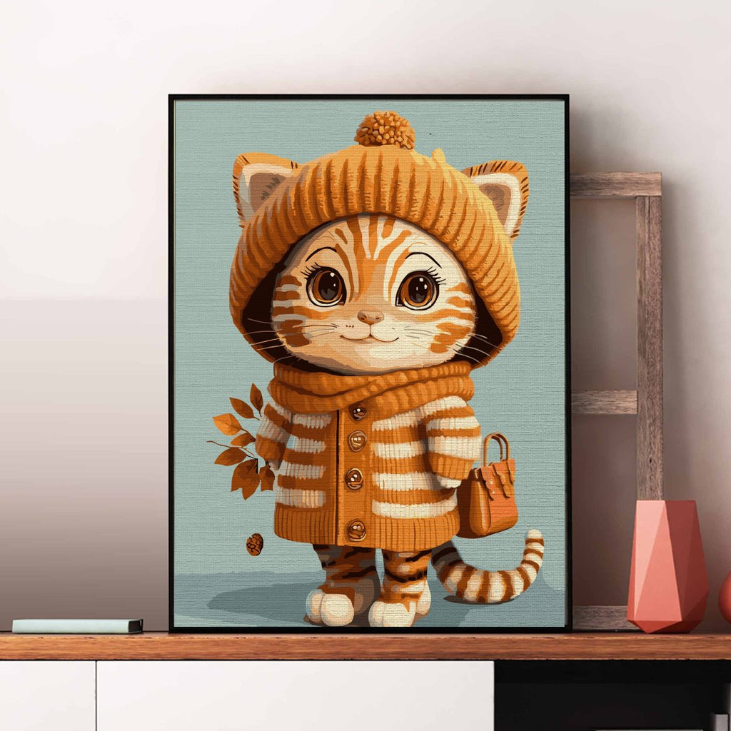 Autumn cat - Pictură pe numere - Pictorul Fericit