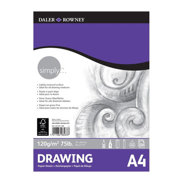 Bloc desen 120 g/mp, A3, A4 Simply Daler Rowney - Pictorul Fericit