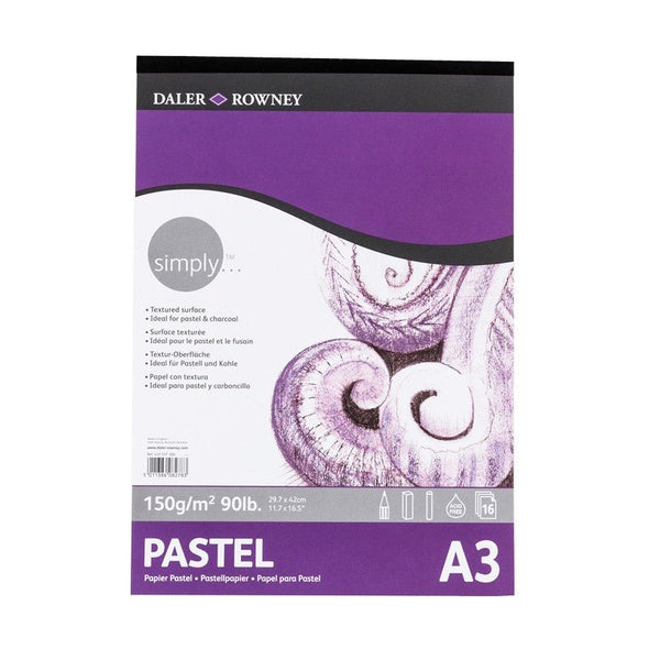 Bloc desen pastel, 16 file, 150 g/mp, A3, Simply Daler Rowney - Pictorul Fericit