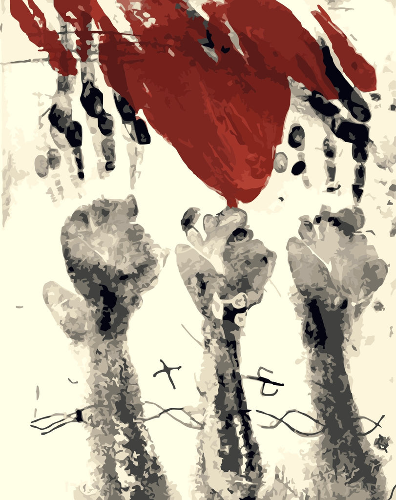 Bloody handprint (Moma) - Pictură pe numere - Pictorul Fericit