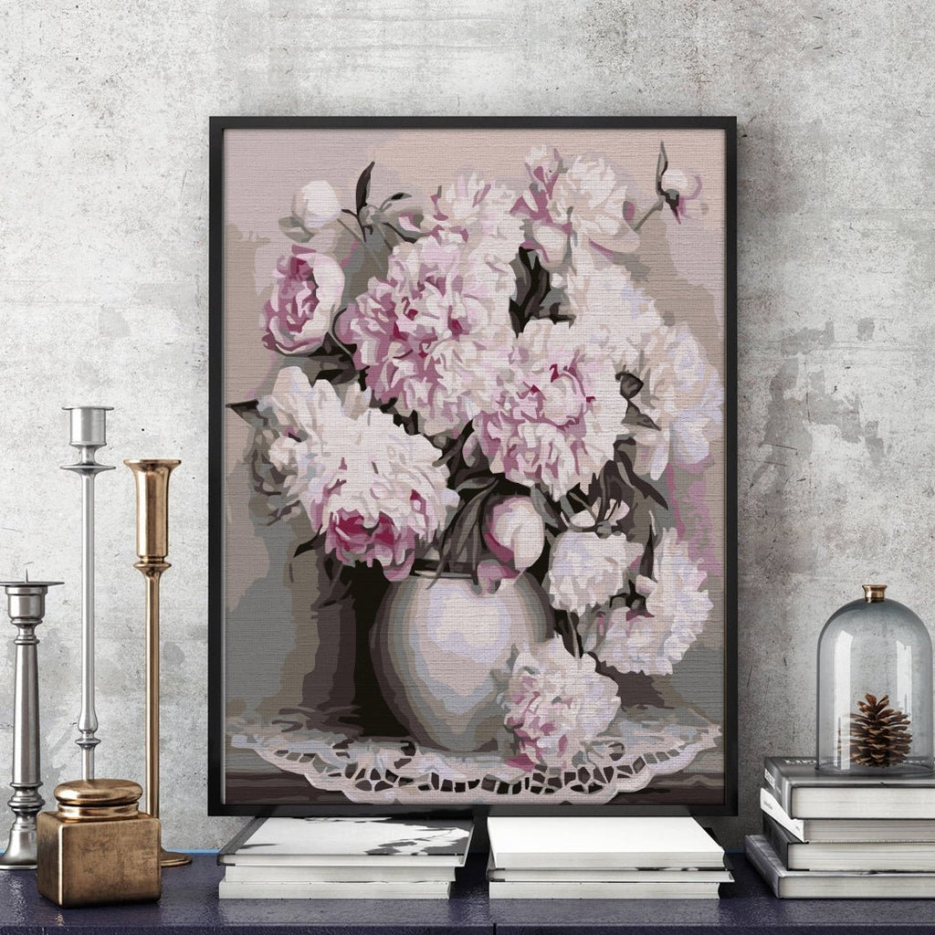 Blooming peonies - Pictură pe numere - Pictorul Fericit