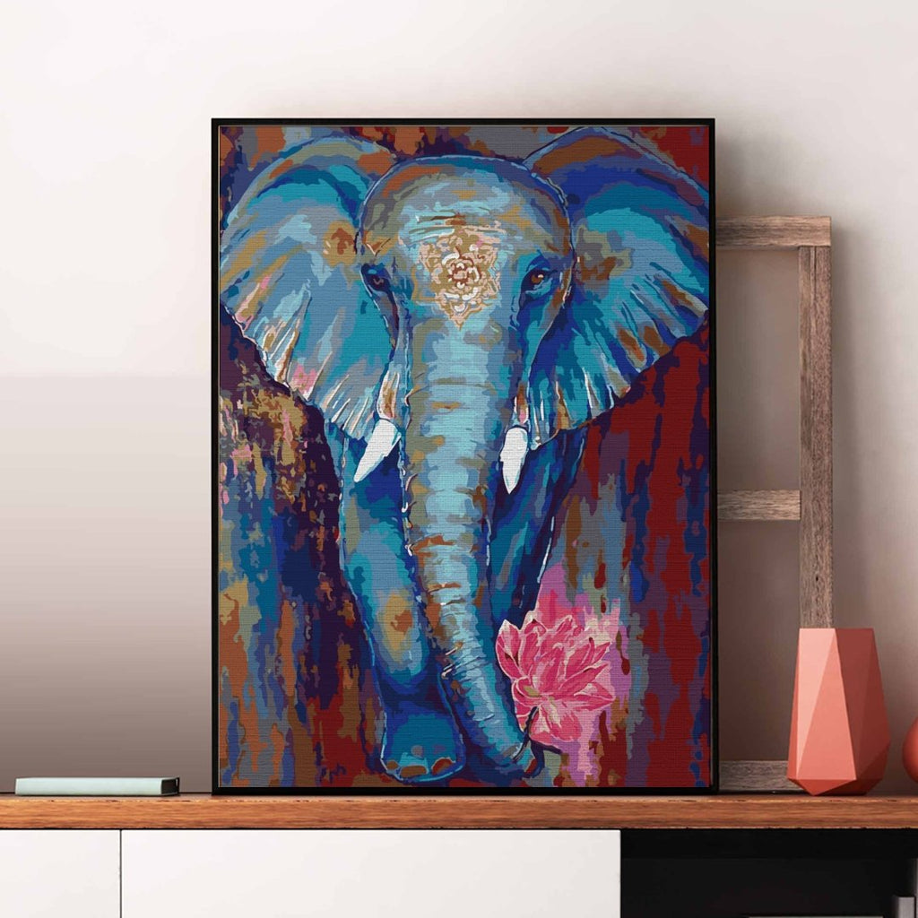 Blue elephant - Pictură pe numere - Pictorul Fericit