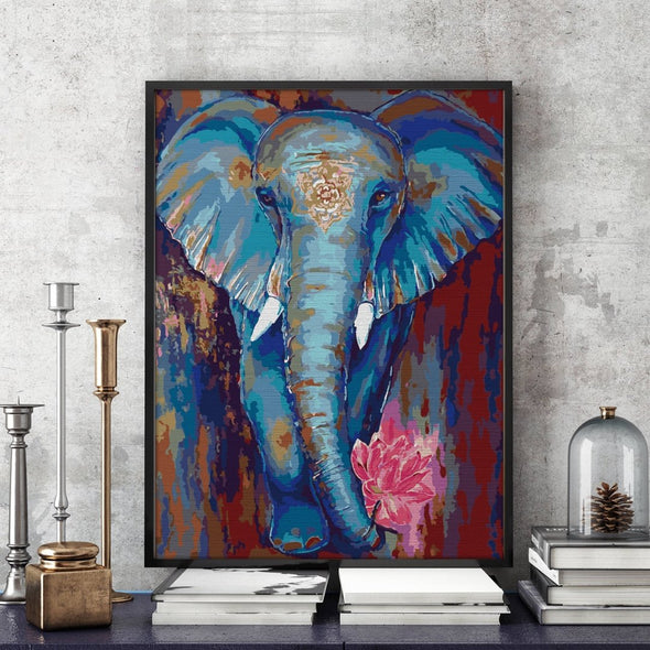 Blue elephant - Pictură pe numere - Pictorul Fericit