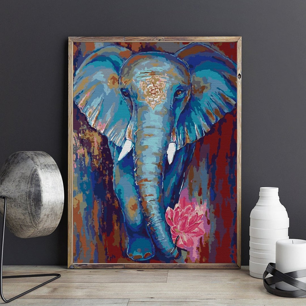Blue elephant - Pictură pe numere - Pictorul Fericit