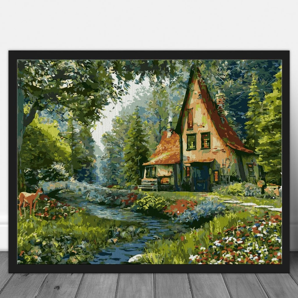Cabin in the Woods - Pictură pe numere - Pictorul Fericit