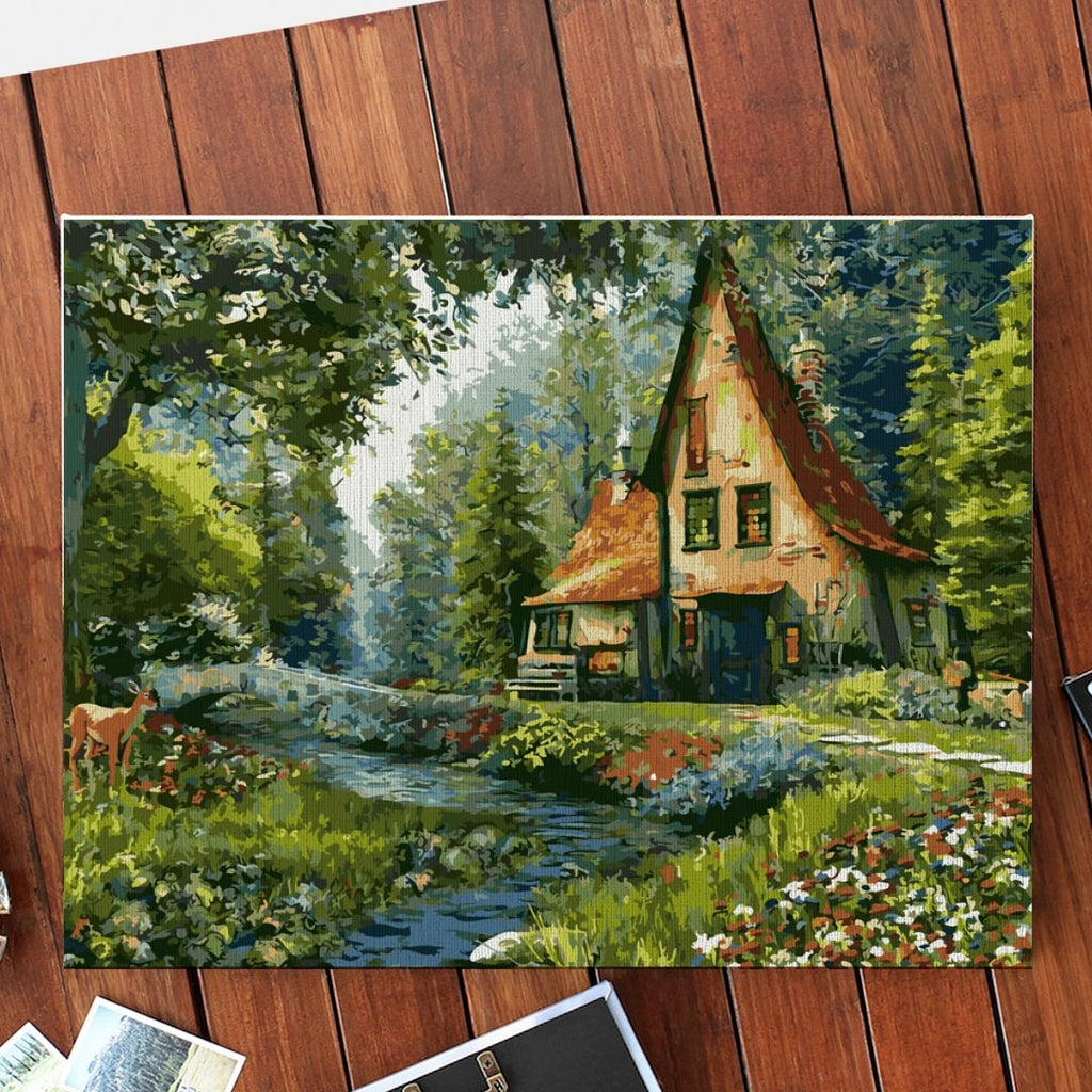 Cabin in the Woods - Pictură pe numere - Pictorul Fericit