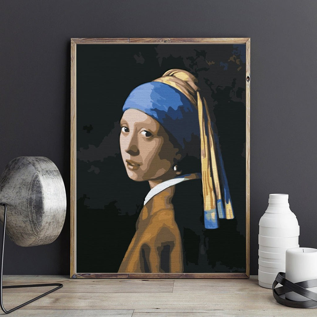 Captivating look (Girl with a pearl erarring) - Pictură pe numere - Pictorul Fericit