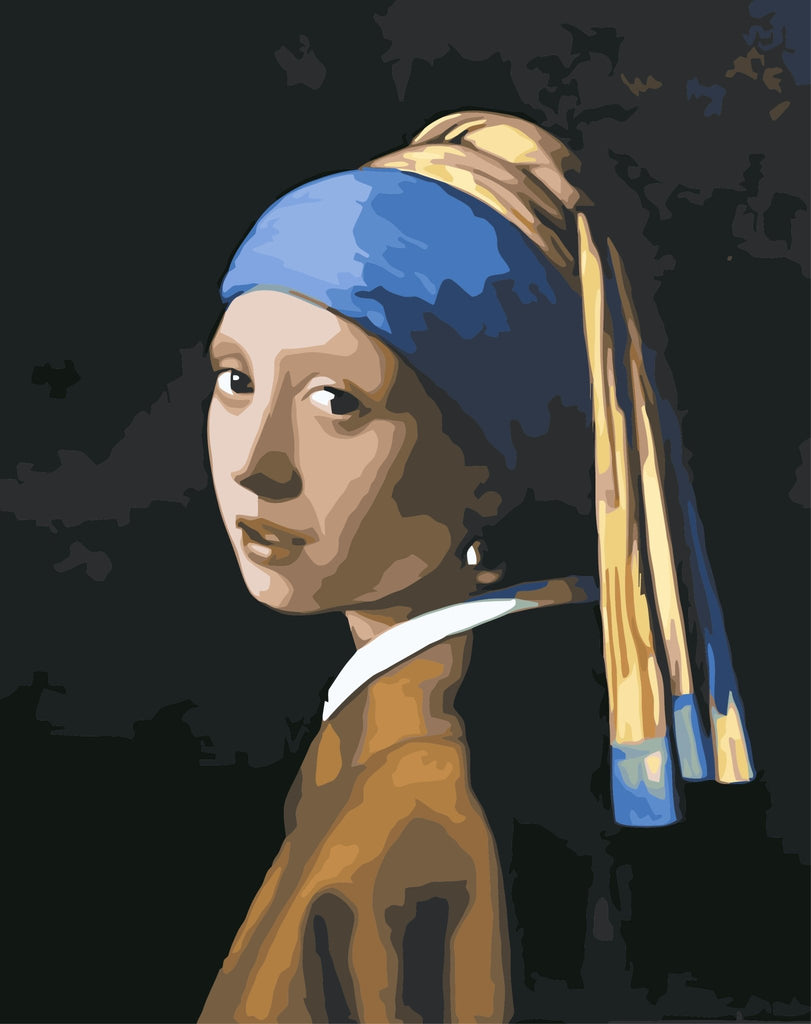 Captivating look (Girl with a pearl erarring) - Pictură pe numere - Pictorul Fericit