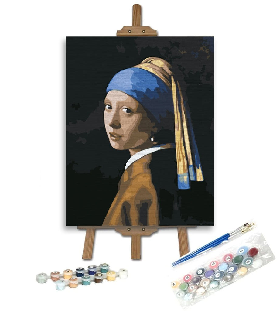Captivating look (Girl with a pearl erarring) - Pictură pe numere - Pictorul Fericit
