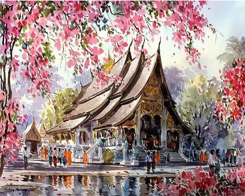 Cherry Blossoms - Pictură pe numere - Pictorul Fericit